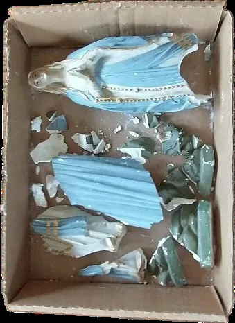 Madonna Sculpture conservation treatment documentation, image 1